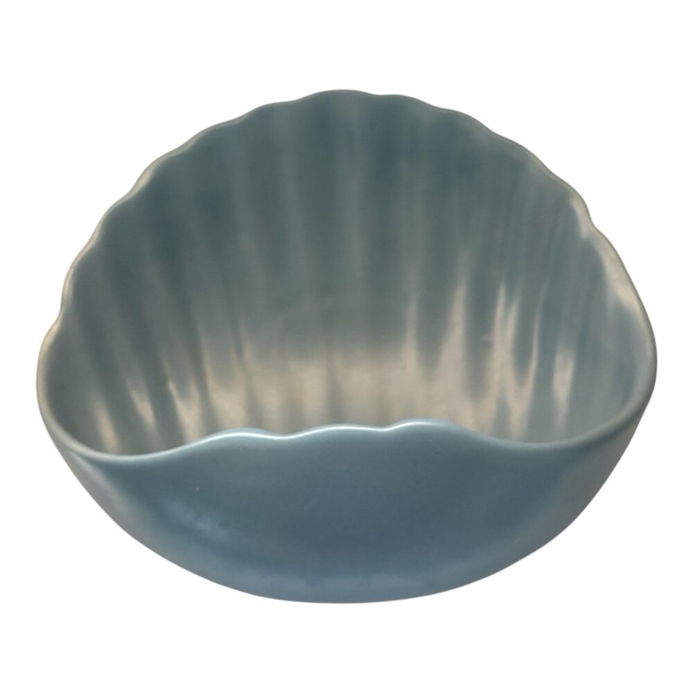 Vintage Royal Haeger Blue Giant Clam Shell Ceramic 10" Dish Bowl Planter